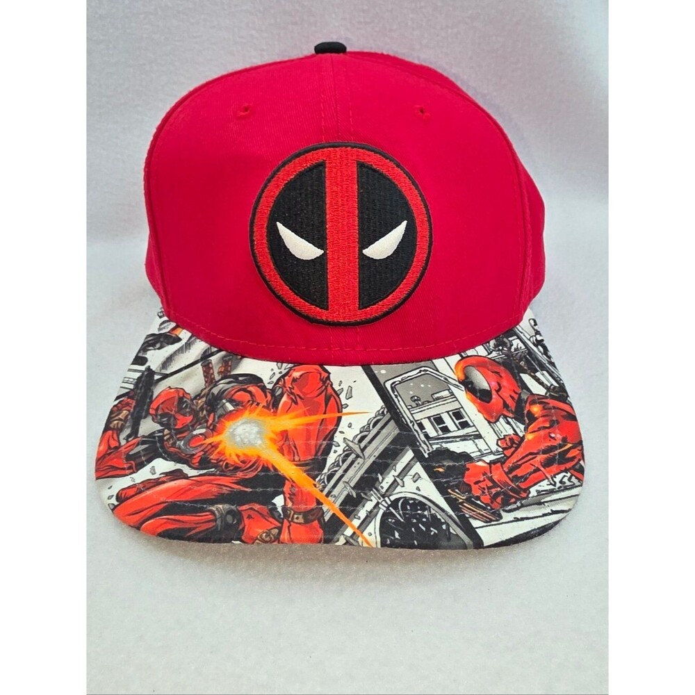 Deadpool Red Graphic Snapback Hat OS Hatbox
